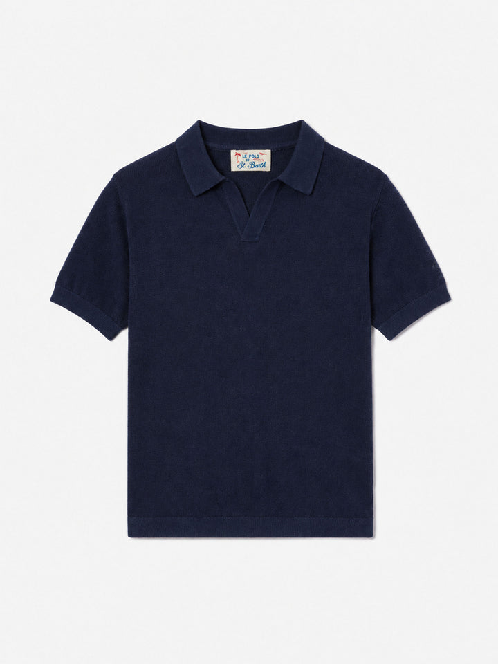 Polo en maille bleu marine Sloan Jr 