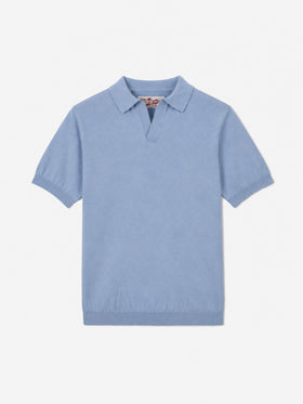 Polo en maille bleu clair pour garçon Sloan Jr 