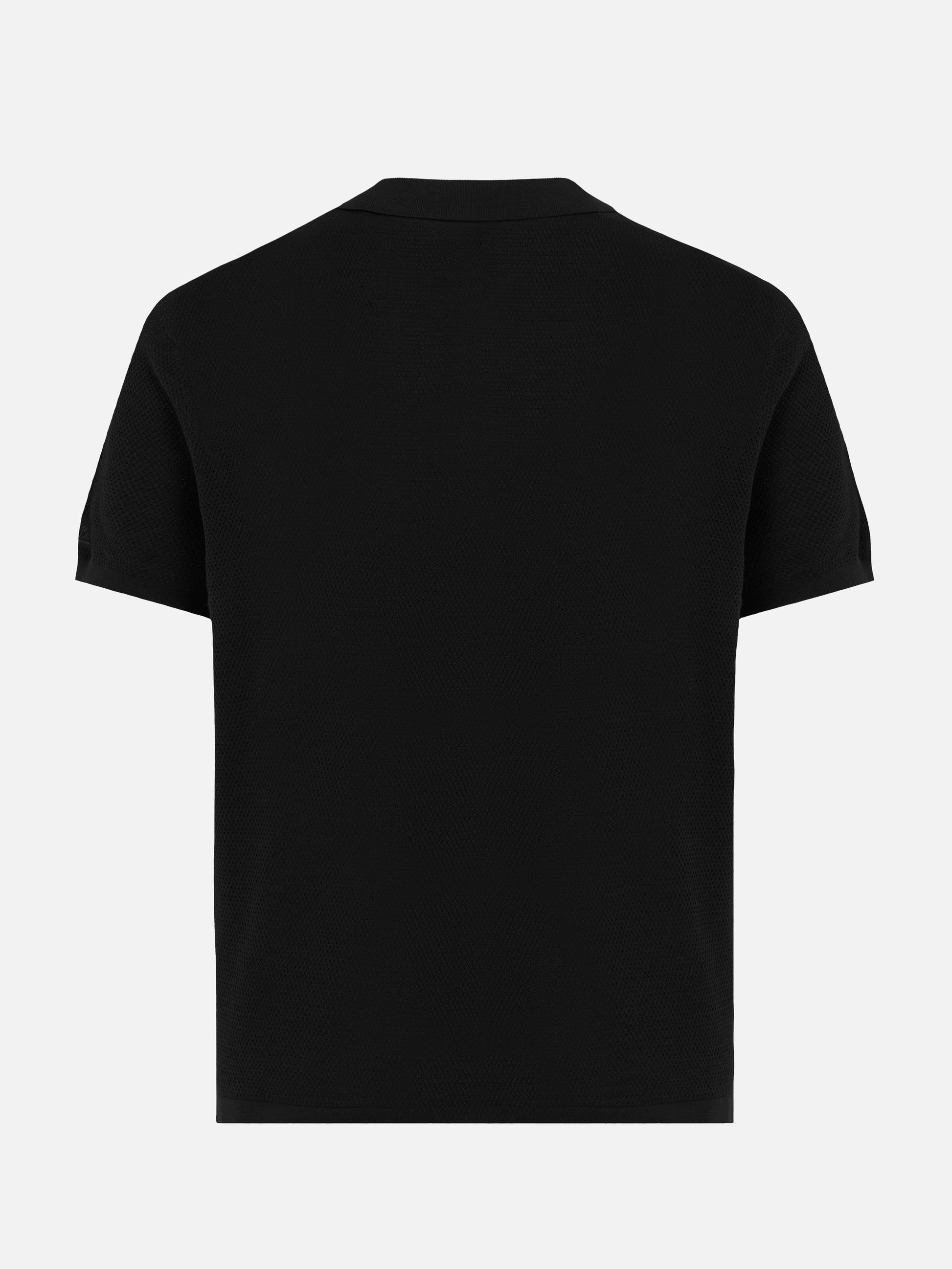 Sloan black silk cotton knitted polo shirt - MC2 Saint Barth