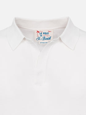 Sloan white silk cotton knitted polo shirt - MC2 Saint Barth