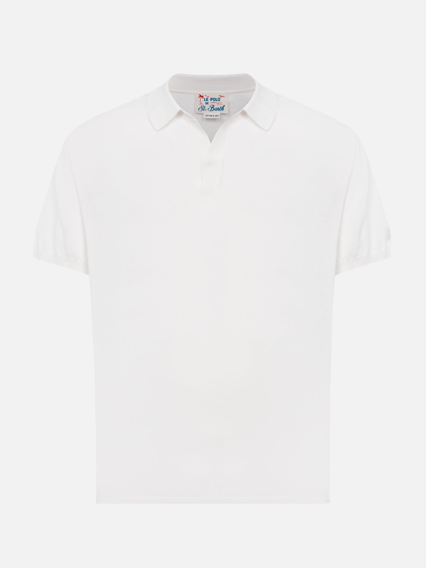 Sloan white silk cotton knitted polo shirt - MC2 Saint Barth