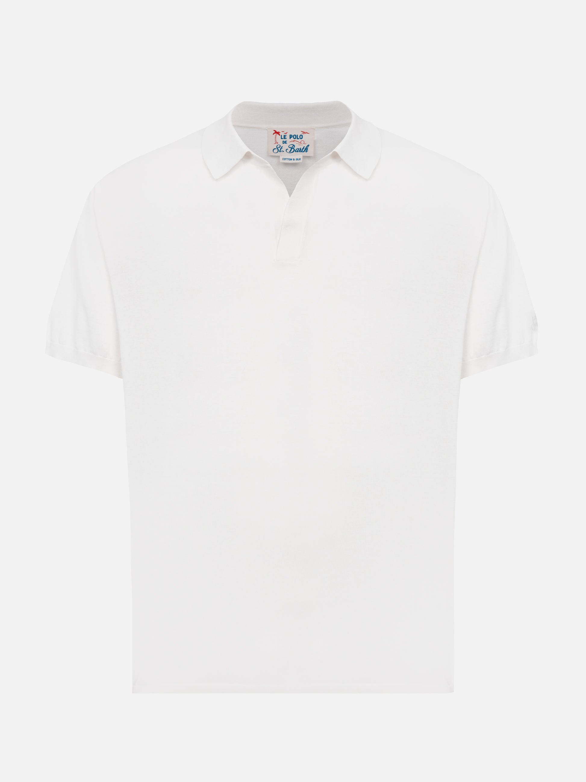 Sloan white silk cotton knitted polo shirt - MC2 Saint Barth