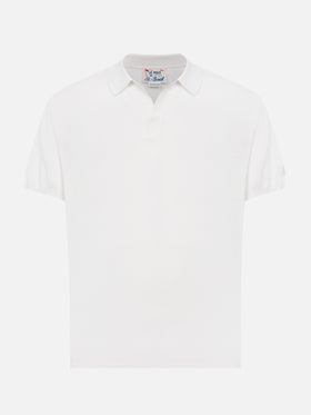 Sloan white silk cotton knitted polo shirt - MC2 Saint Barth