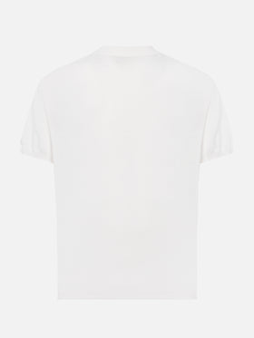 Sloan white silk cotton knitted polo shirt - MC2 Saint Barth