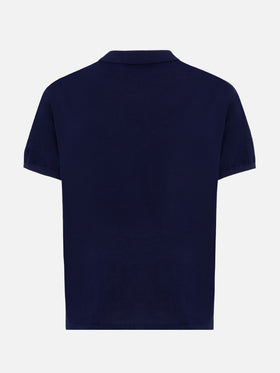 Sloan navy blue silk cotton knitted polo shirt - MC2 Saint Barth