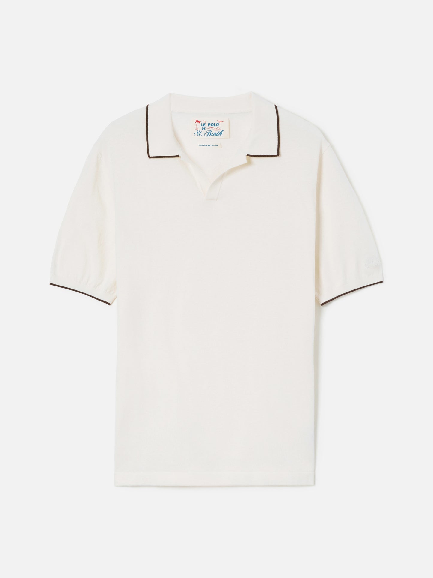 Sloan beige polo in premium high-twist cotton with contrast trims