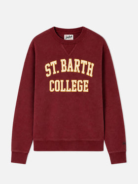 Felpa bordeaux stampa St. Barth College