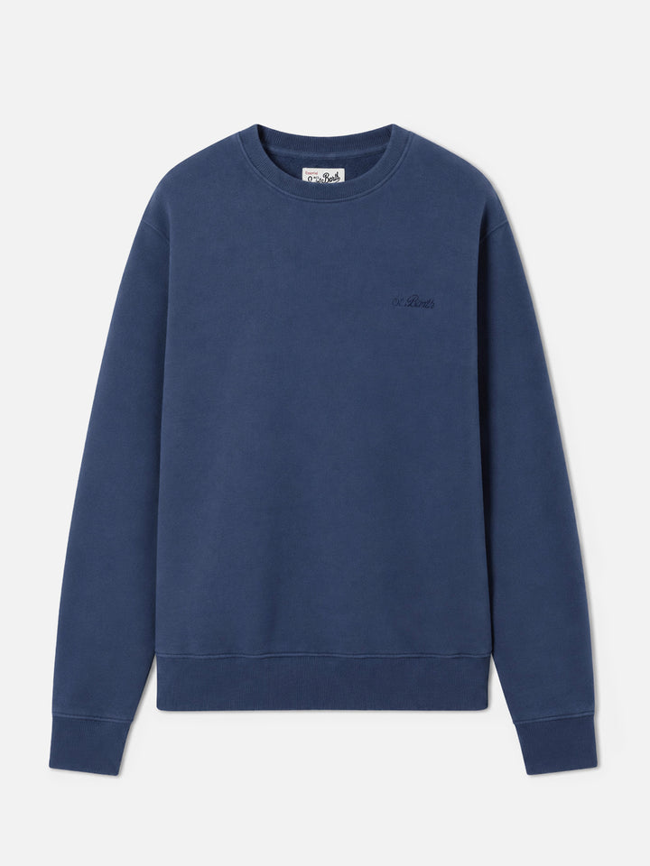 Sudadera Soho de algodón en azul marino con bordado St. Barth 