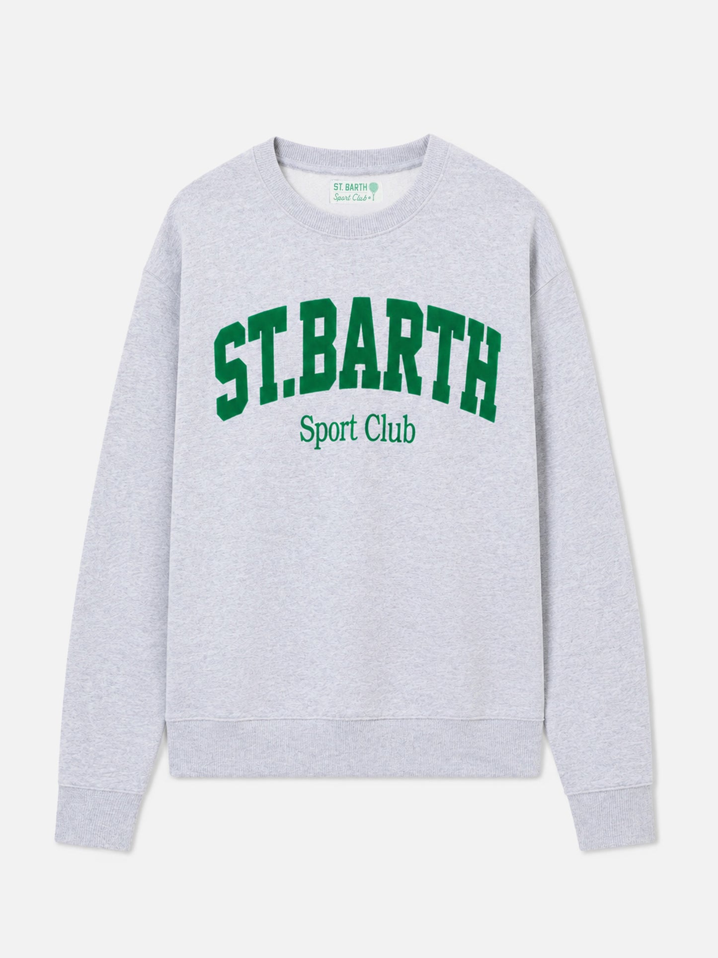 Soho Baumwoll-Sweatshirt in Grau-Melange mit Flockprint St. Barth Sport Club 