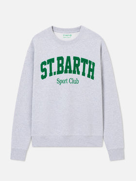 Soho Baumwoll-Sweatshirt in Grau-Melange mit Flockprint St. Barth Sport Club 