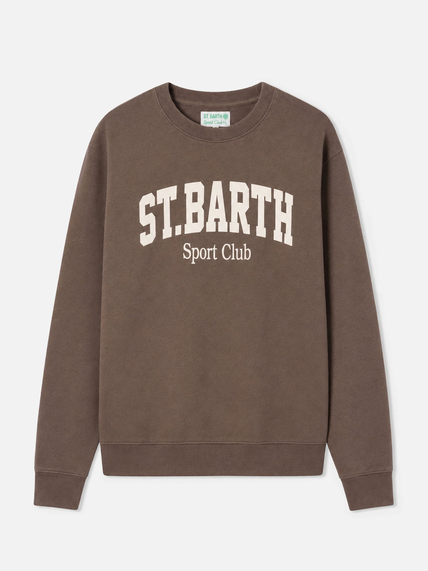 Soho cotton sweatshirt in brown with St. Barth Sport Club print