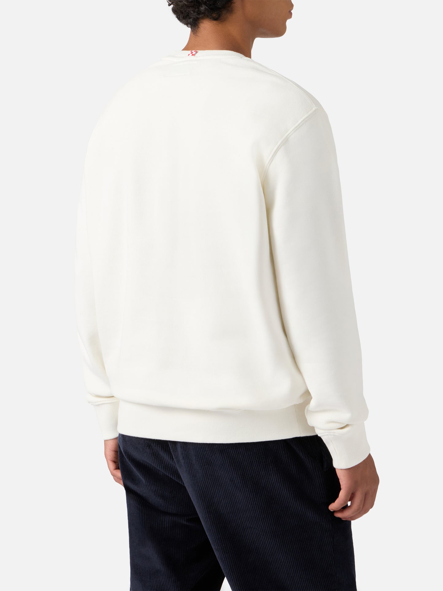 Soho cotton sweatshirt in white with flock St. Barth Sport Club print