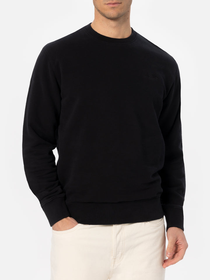 Man black sweatshirt Soho with St. Barth embroidery - MC2 Saint Barth