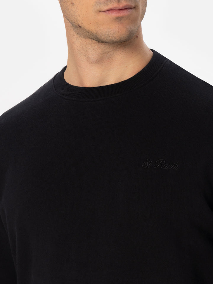 Man black sweatshirt Soho with St. Barth embroidery - MC2 Saint Barth