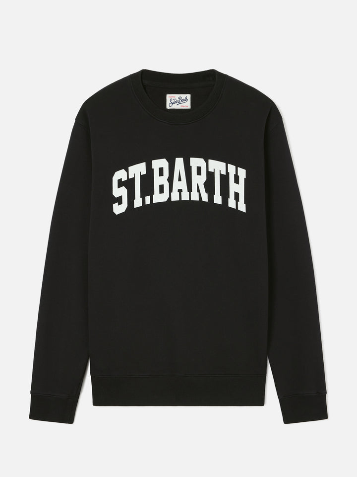 Sweat-shirt Soho noir en coton avec imprimé St. Barth 