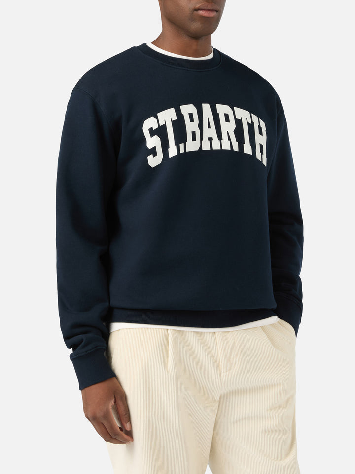 Sweat-shirt Soho en coton Navy blue avec imprimé St. Barth 