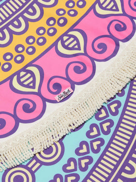 Telo mare rotondo Solyn con stampa mandala