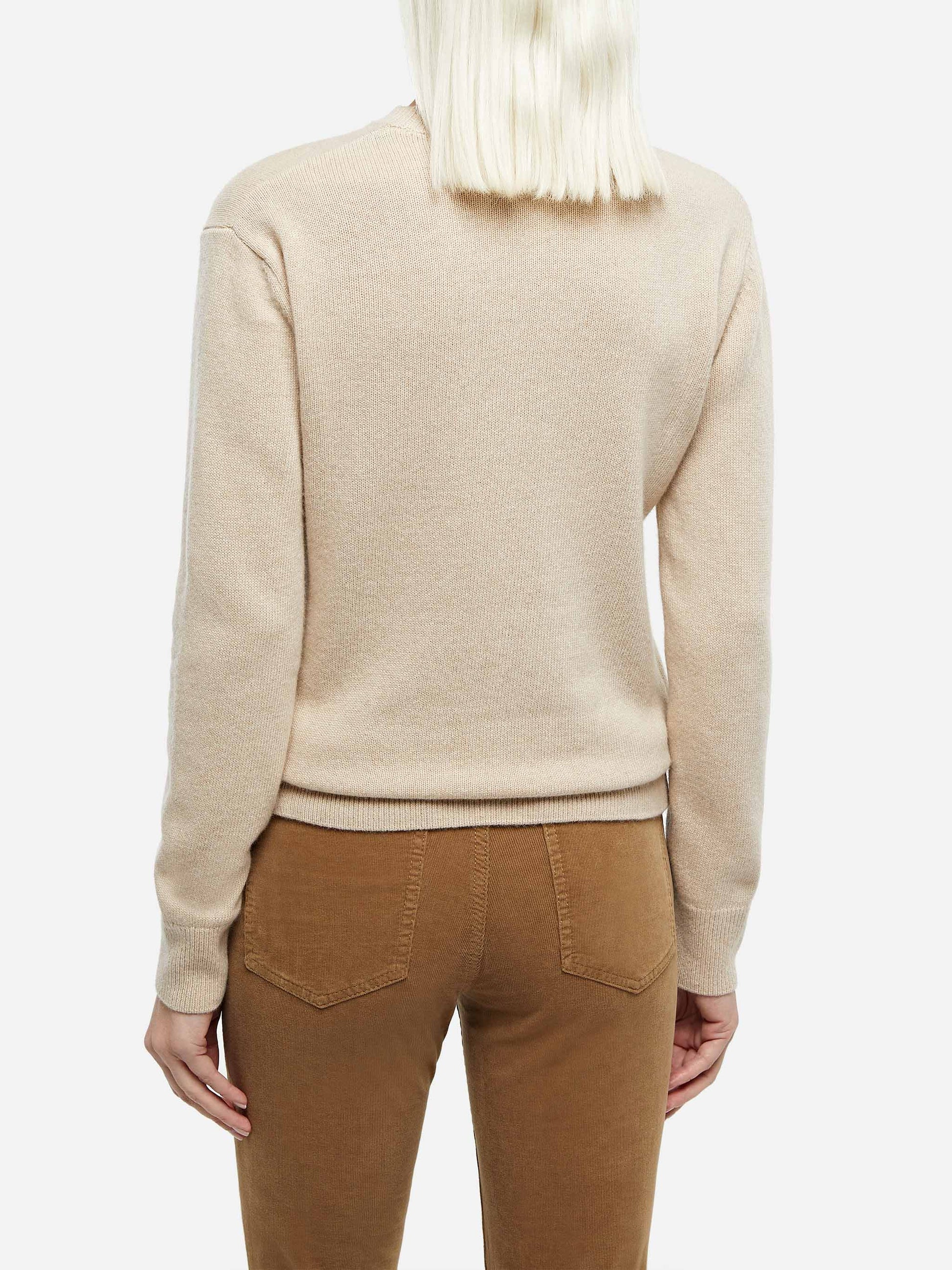 Woman beige cashmere blend sweater Sorbonne - MC2 Saint Barth