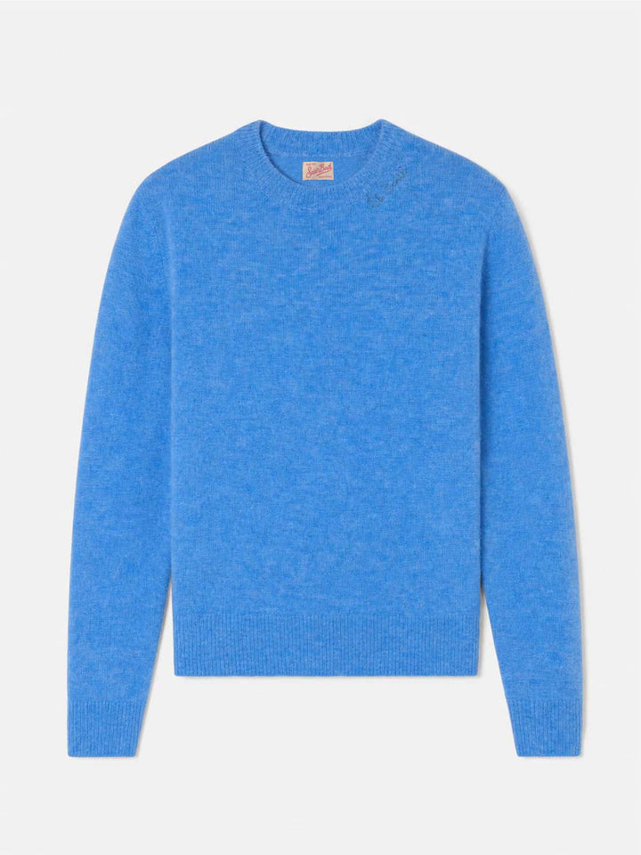 Staubblauer Sorbonne Stretch-Pullover 