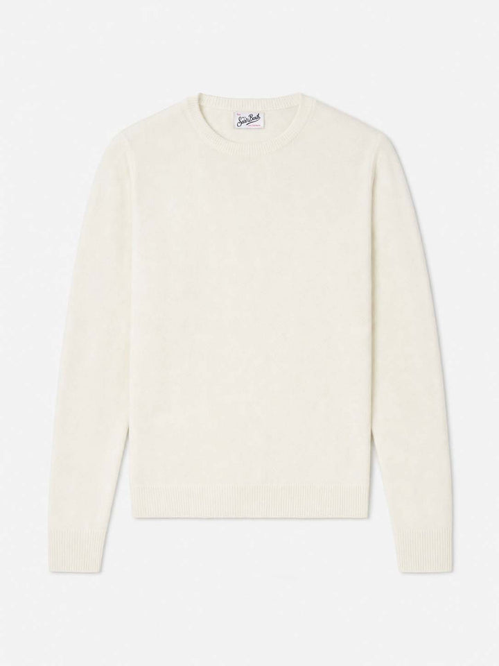 Pull Sorbonne blanc en 100 % CACHEMIRE 