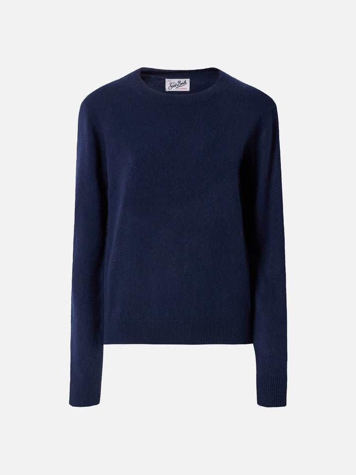 Maglione Sorbonne in 100% CASHMERE blu notte