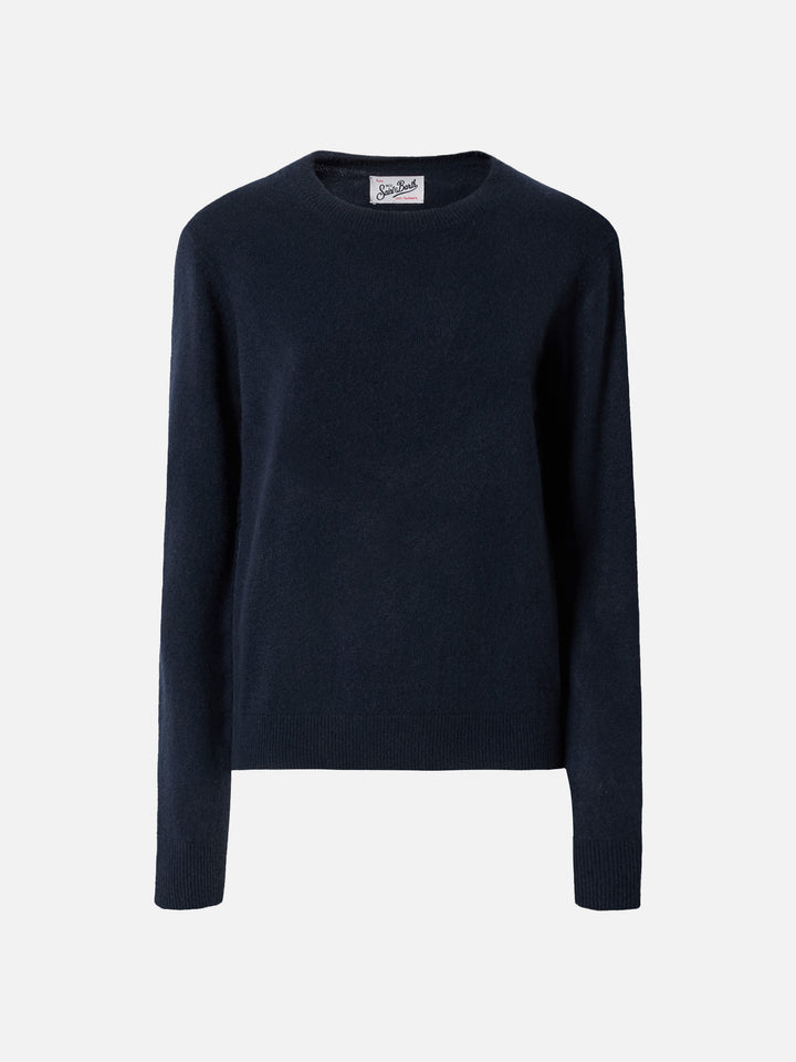 100% CASHMERE Sorbonne-Pullover in Navyblau 