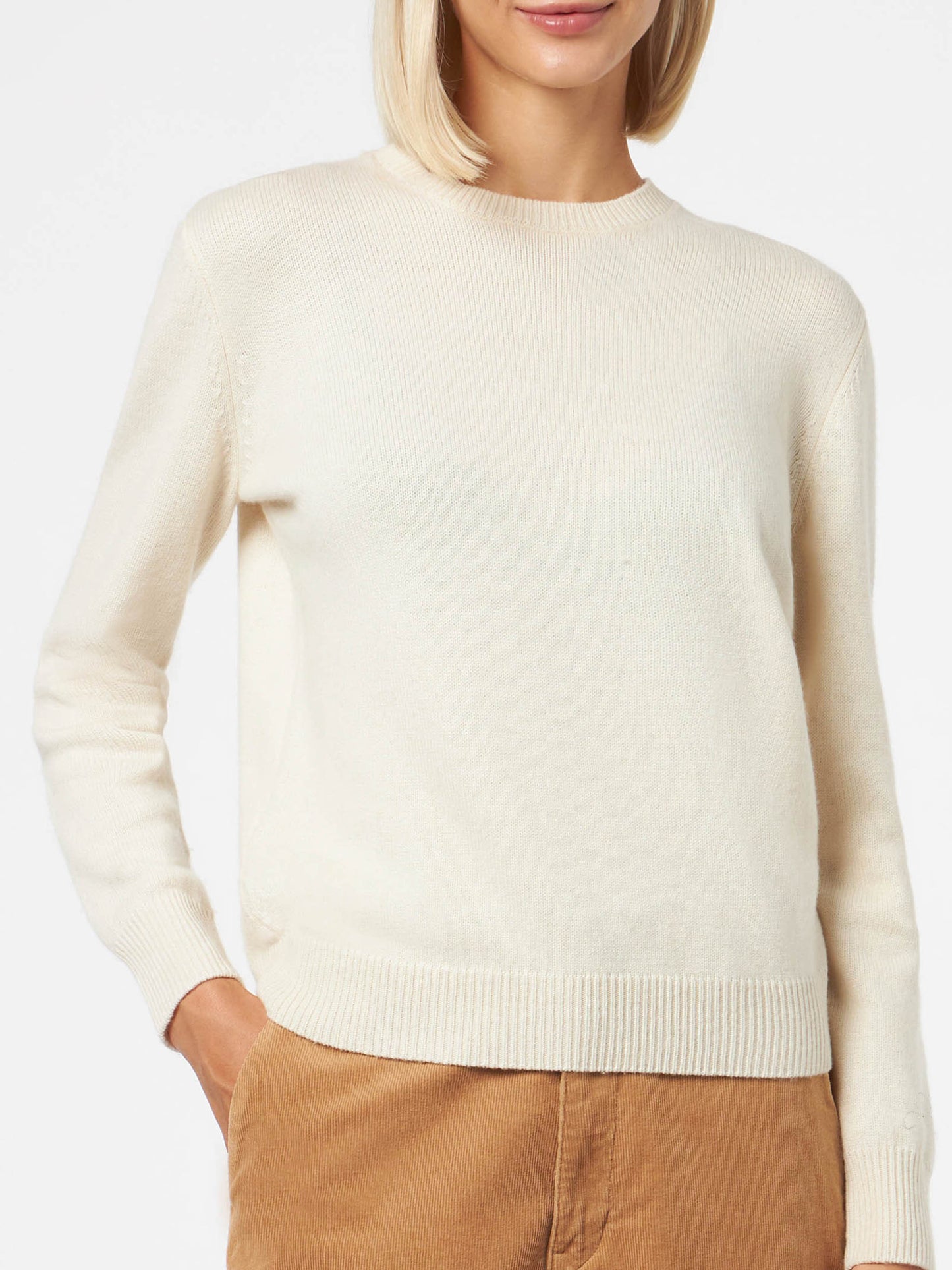 Woman off-white pure cashmere sweater Sorbonne - MC2 Saint Barth