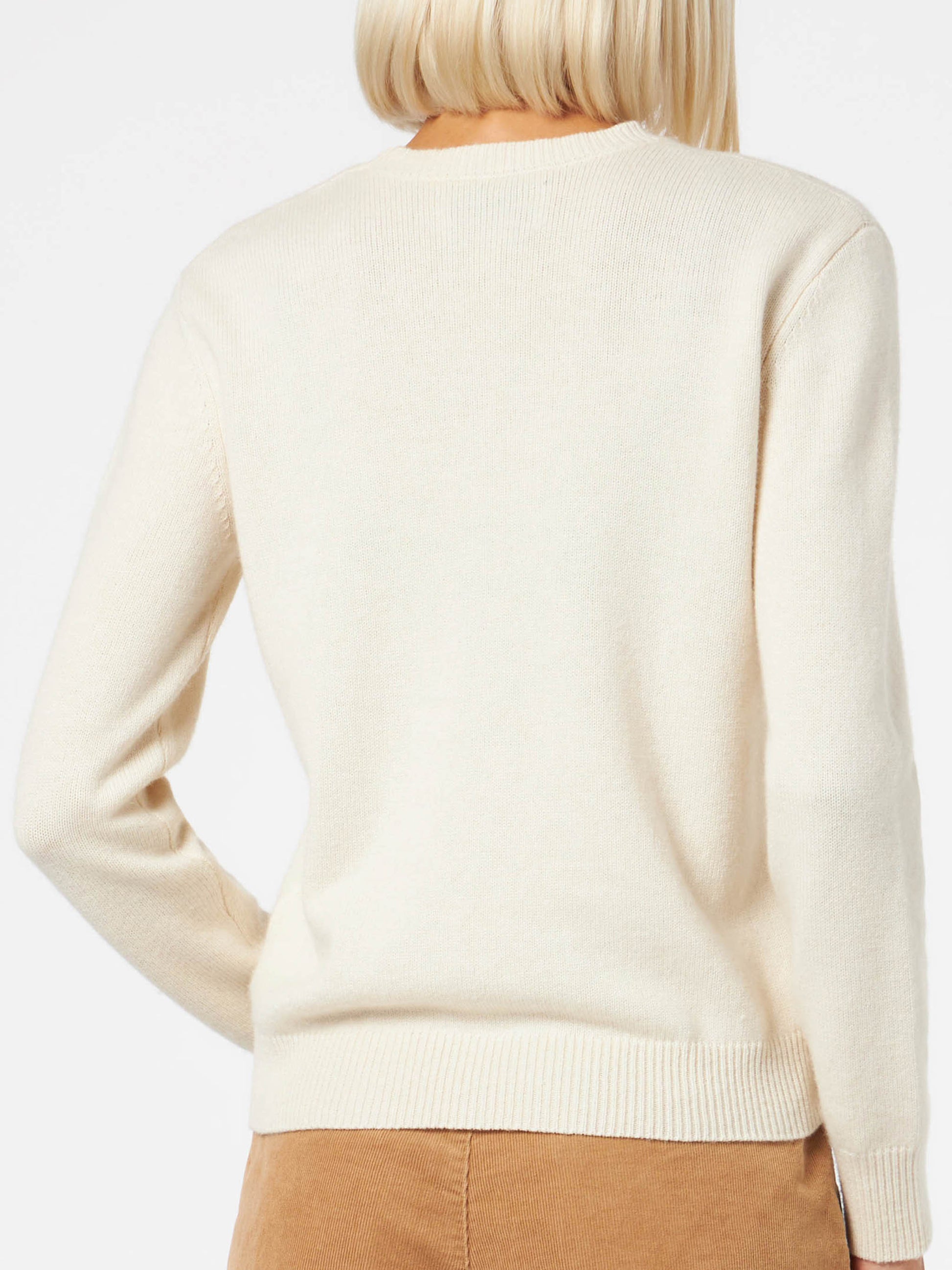 Woman off-white pure cashmere sweater Sorbonne - MC2 Saint Barth