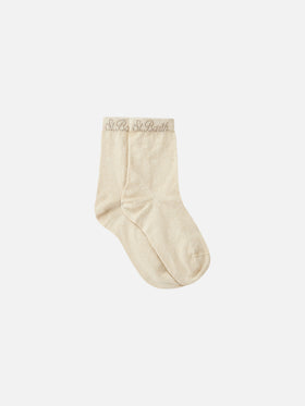 Woman beige lurex socks - MC2 Saint Barth