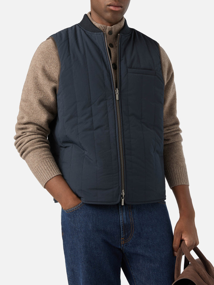 Chaleco reversible Spencer de mezcla de lana Navy blue 