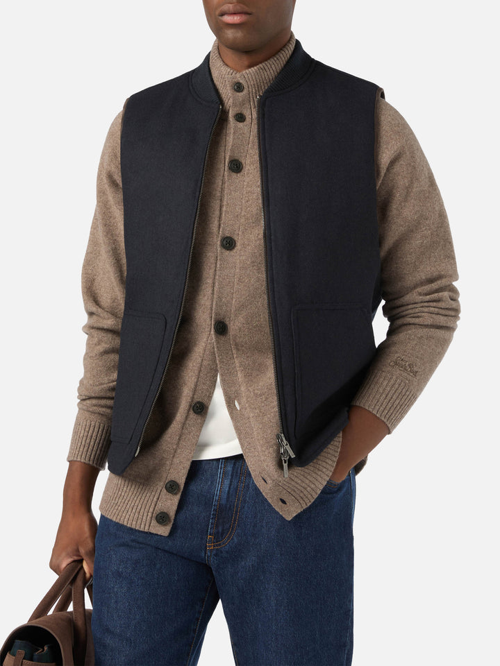 Chaleco reversible Spencer de mezcla de lana Navy blue 