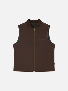 Military green Spencer wool blend reversible vest