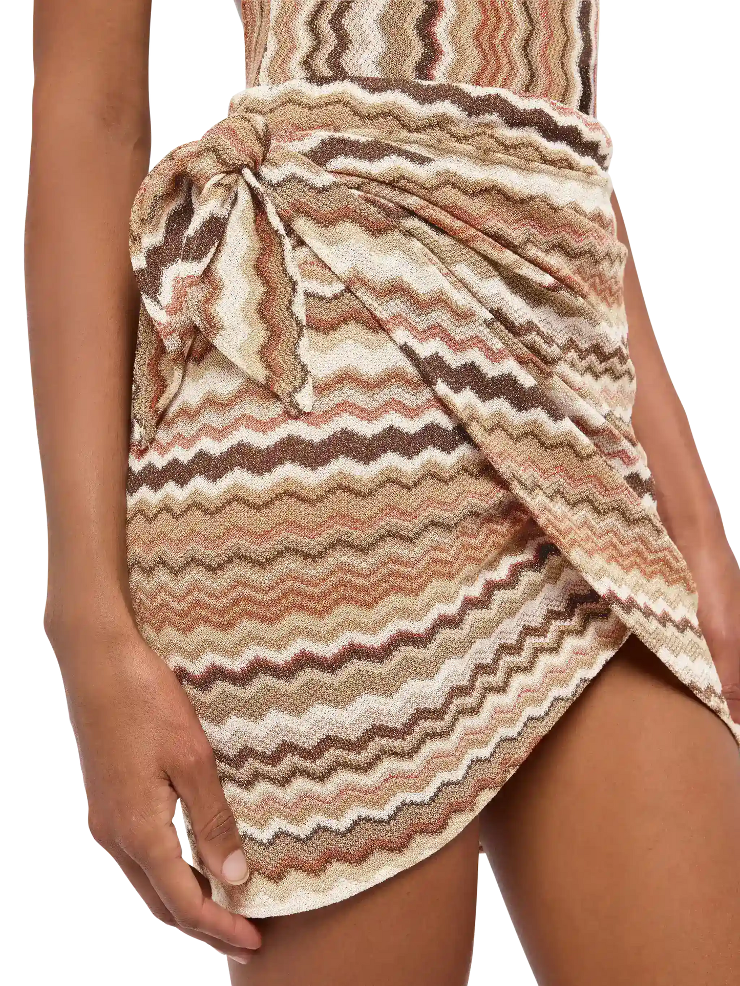 Sery short raschel pareo with chevron pattern - MC2 Saint Barth