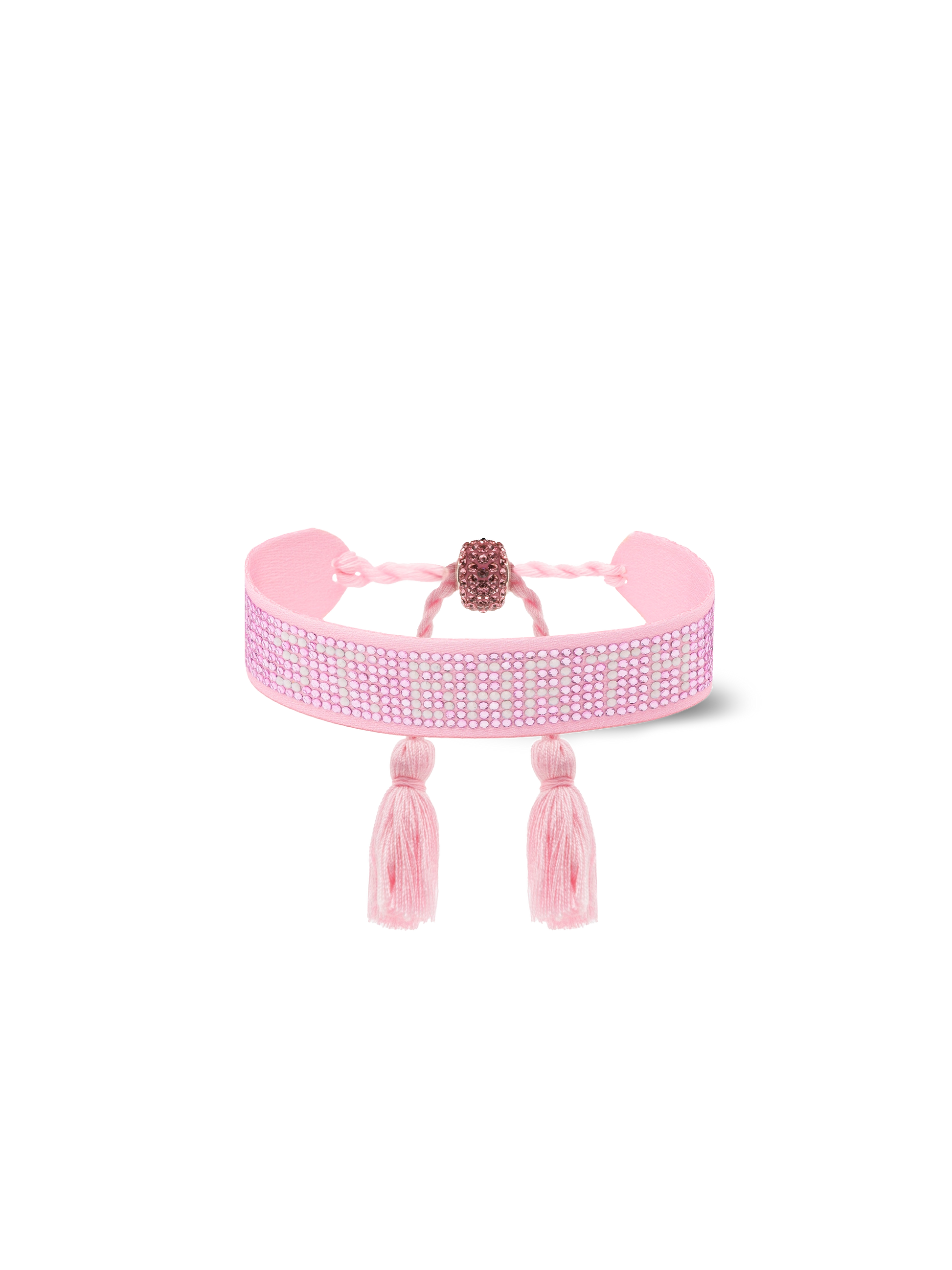 Pink rhinestones bracelet with St. Barth lettering - MC2 Saint Barth