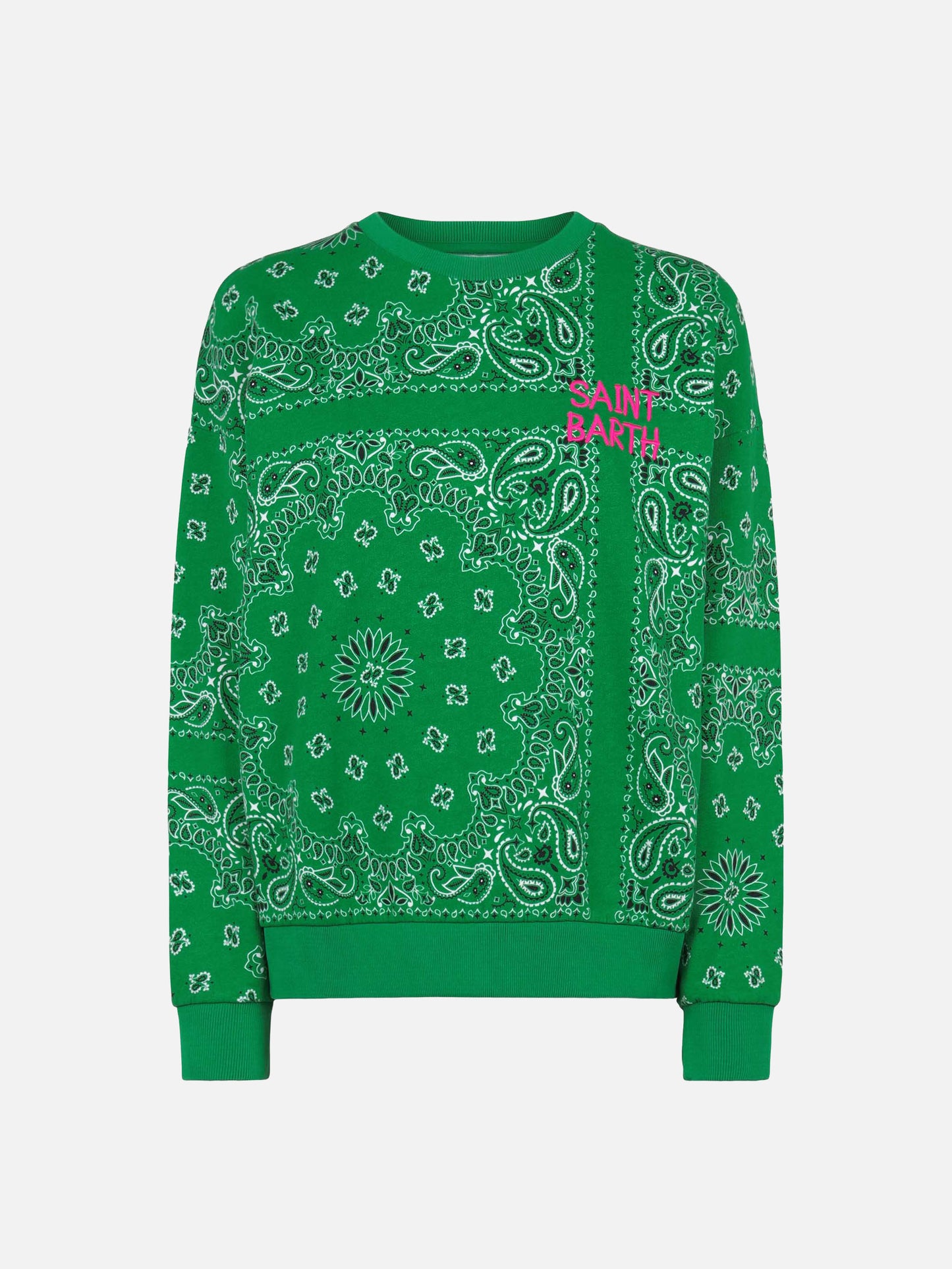 Sweat-shirt en coton Green Stardust avec imprimé bandana 
