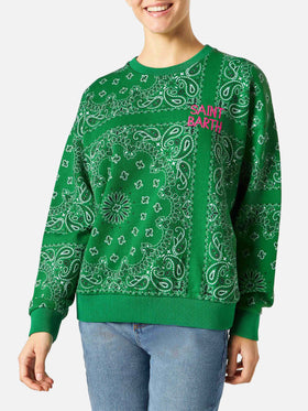 Sweat-shirt en coton Green Stardust avec imprimé bandana 
