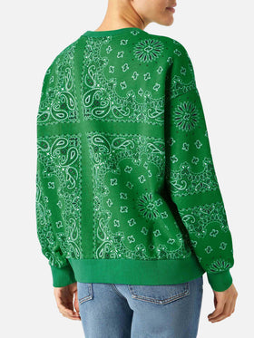 Sweat-shirt en coton Green Stardust avec imprimé bandana 