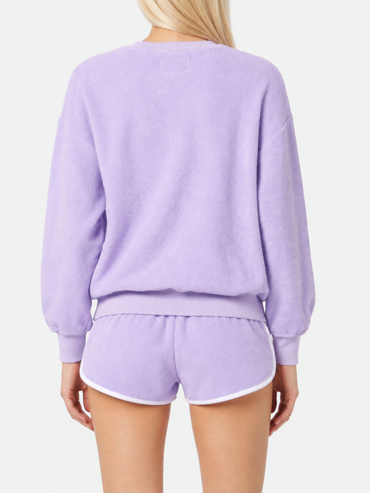 Stardust Sweatshirt aus lilafarbenem Frottee-Baumwollstoff 
