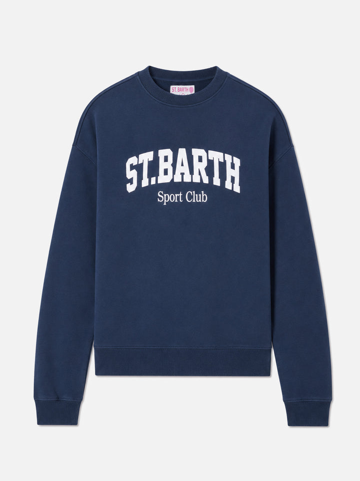 Sudadera de algodón Stardust en azul con estampado St. Barth Sport Club 
