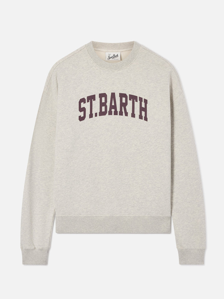 Sweat-shirt ras-du-cou Stardust en coton gris avec imprimé St. Barth 