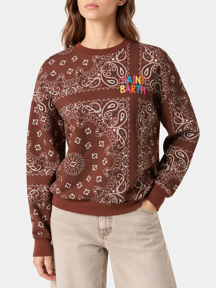 Felpa Stardust con fantasia bandana marrone
