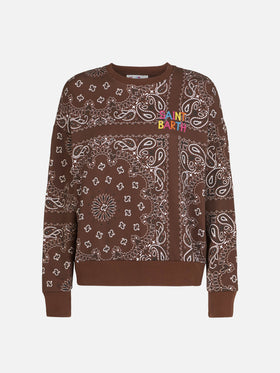 Sudadera Brown Stardust con estampado bandana 