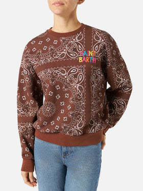 Sudadera Brown Stardust con estampado bandana 