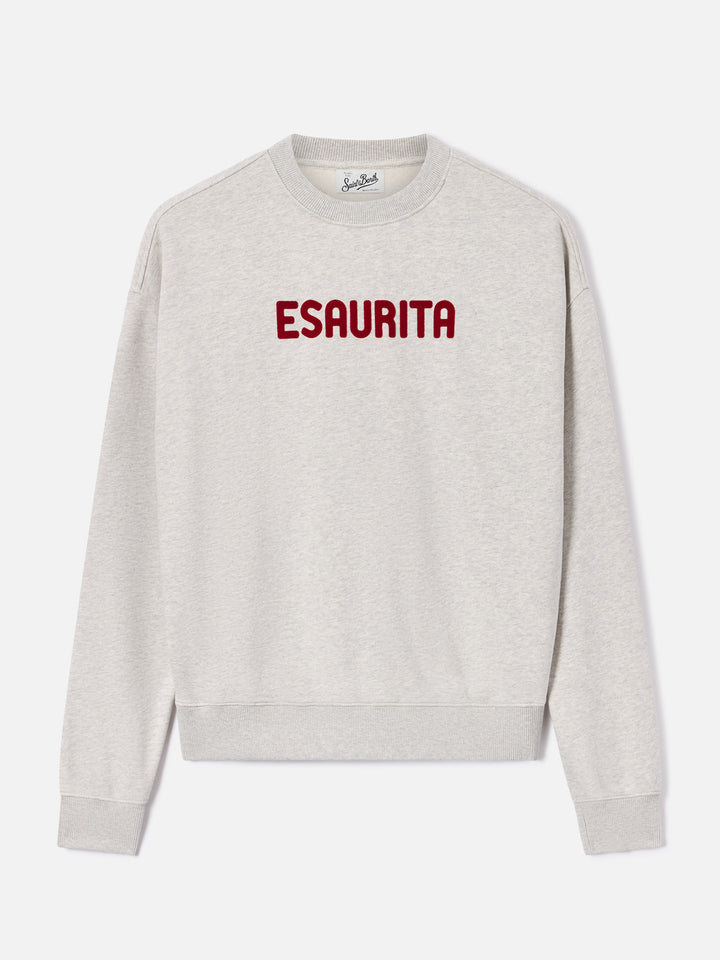 Graues Stardust-Sweatshirt mit Esaurita-Flockprint 