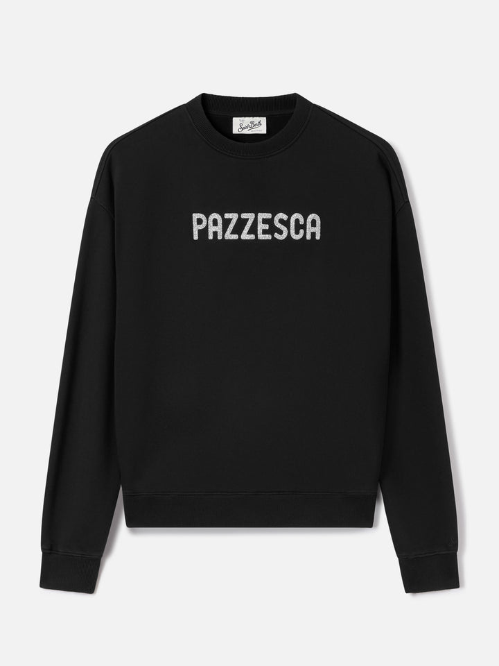 Sudadera Black Stardust con estampado glitter Pazzesca 