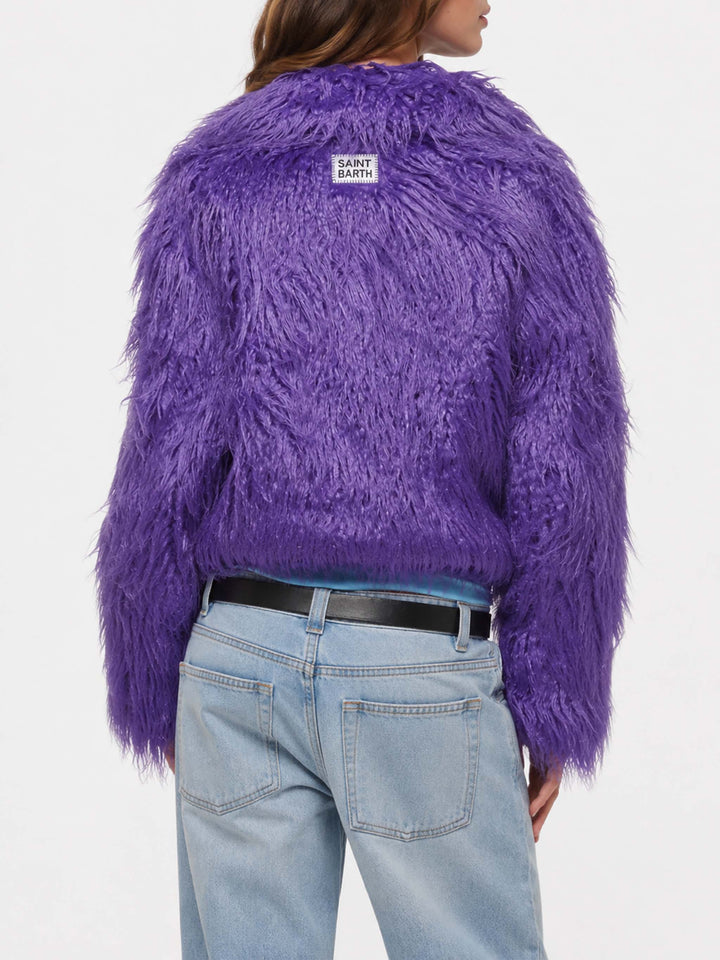 Chaqueta corta de pelo sintético morado Sully 