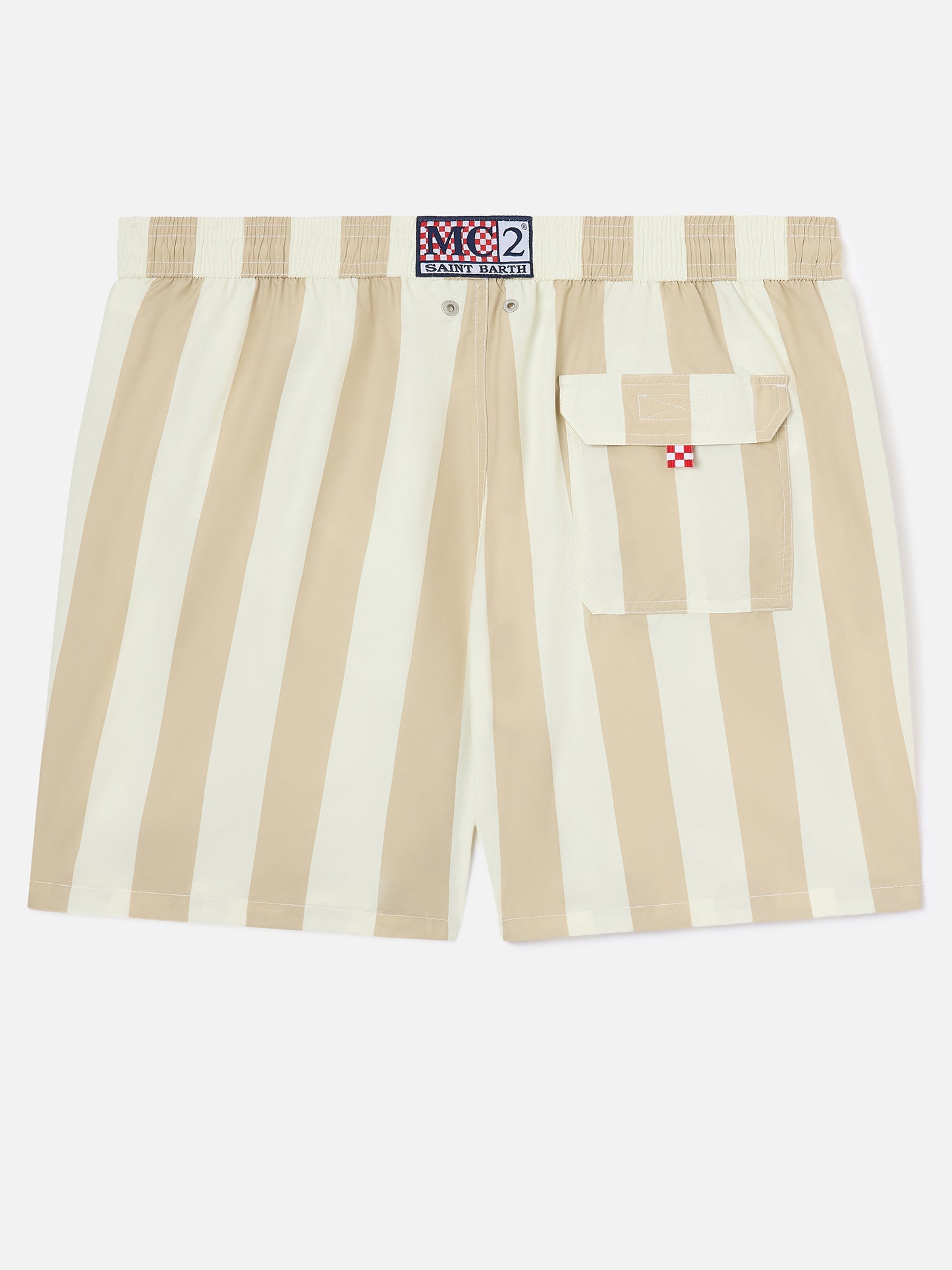 Costume mare Syros a righe bianche e beige