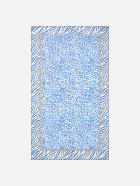 Pareo lungo Thaiti misto seta con stampa animalier leopardata