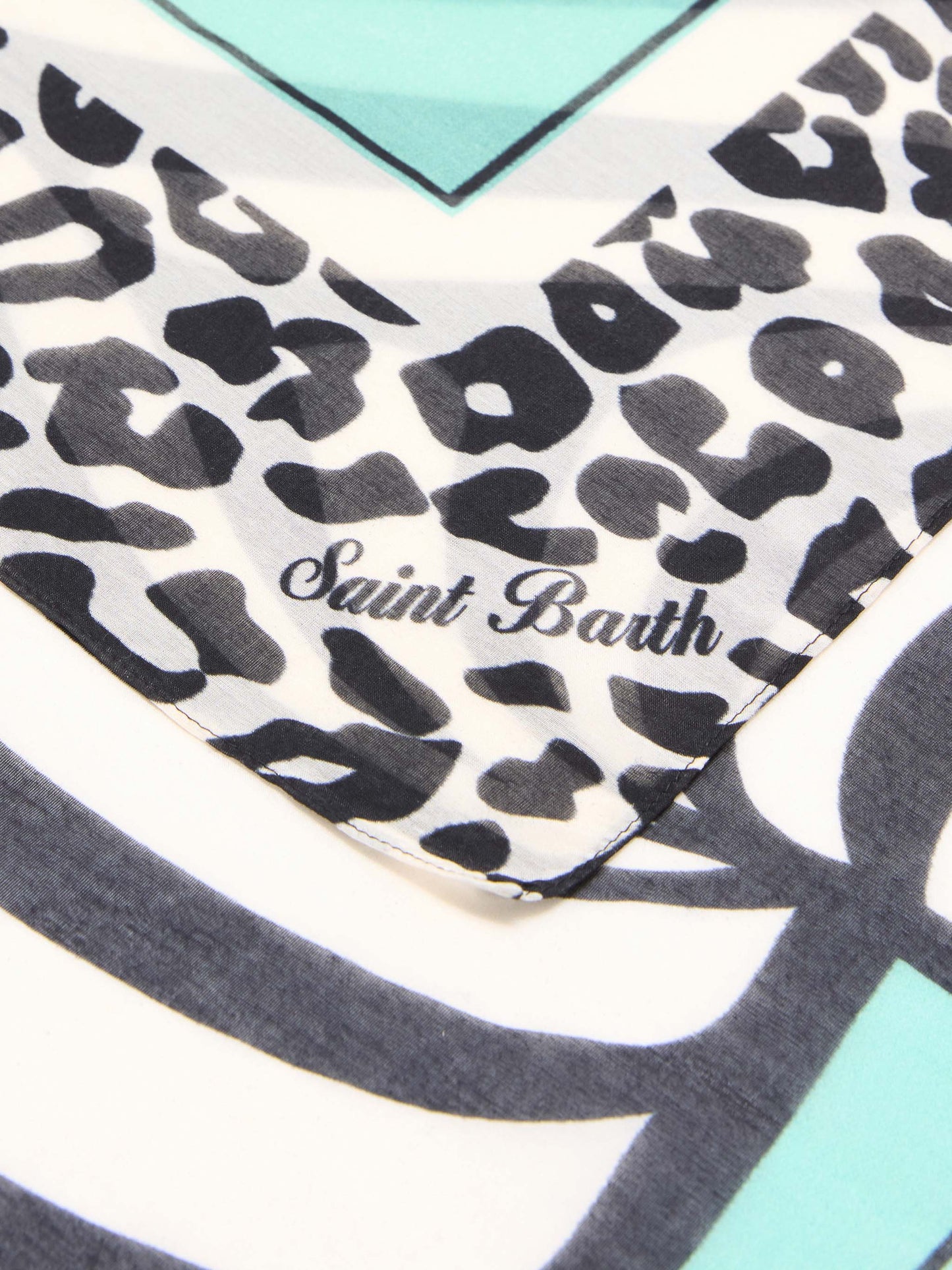 Thaiti long pareo in silk blend with savanna print