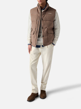 Gilet imbottito in piuma Thunder con stampa pied de poul